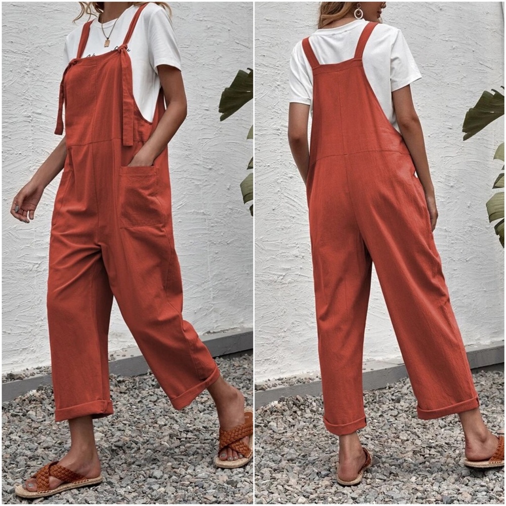 037 Cozy Pocket Loose Fit Jumper Jumpsuit - Picture 3 of 4